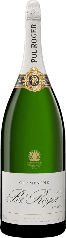 Free Shipping | White Sparkling Wine Pol Roger Brut Reserve — Aged A.O.C. Champagne Champagne France Pinot Noir, Chardonnay, Pinot Meunier Imperial-Mathusalem Bottle 6 L