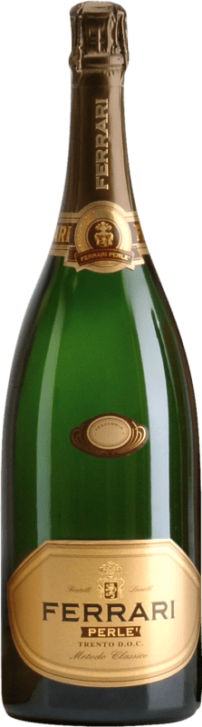 103,95 € | Белое игристое вино Ferrari Perlé Trocken — Сухое D.O.C. Trento Трентино Италия Chardonnay — Шардоне Бутылка Магнум 1,5 L