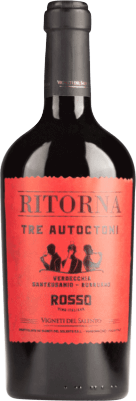 11,95 € Spedizione Gratuita | Vino Rosso Vigneti del Salento Ritorna Tre Autoctoni Trocken — Secco