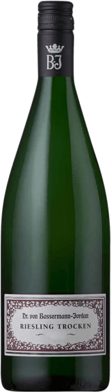 Envio grátis | Vinho Branco Dr. Von Bassermann-Jordan Trocken — Seco Q.b.A. Pfälz Pfälz Alemanha Riesling 1 L