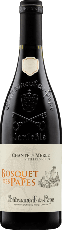 免费送货 | 红葡萄酒 Bosquet des Papes Chante Le Merle VV Vieilles Vignes — 老藤 A.O.C. Châteauneuf-du-Pape 罗纳 法国 Syrah — 西拉, Garnacha — 歌海娜, Mourvèdre — 穆尔韦德尔 75 cl