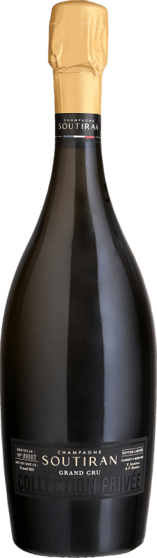 Free Shipping | White Sparkling Wine Soutiran Brut Grand Cru, Private Collection A.O.C. Champagne Champagne France Pinot Noir, Chardonnay 75 cl