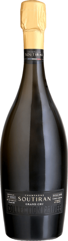 Kostenloser Versand | Weißer Sekt Soutiran Brut — Herb Grand Cru Grosse Lage, Private Kollektion A.O.C. Champagne Champagner Frankreich Pinot Noir — Spätburgunder, Chardonnay 75 cl