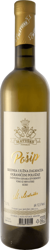 Envoi gratuit | Vin Blanc Matusko Dalmacija Croatie Pošip 75 cl