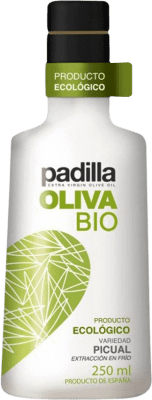 0,95 € | Caja de 20 unidades Aceite de Oliva Padilla AOVE Virgen Extra Jaén España Picual Eco — Ecológico Botellín 25 cl