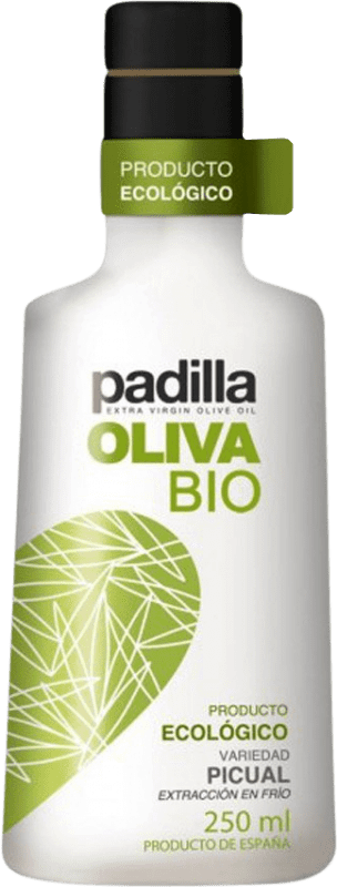Envío gratis | Caja de 20 unidades Aceite de Oliva Padilla AOVE Virgen Extra Jaén España Picual Eco — Ecológico Botellín 25 cl