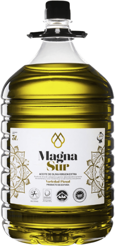 Envío gratis | Aceite de Oliva Magnasur AOVE Virgen Extra D.O. Sierra Mágina Jaén España Picual Garrafa 5 L PET