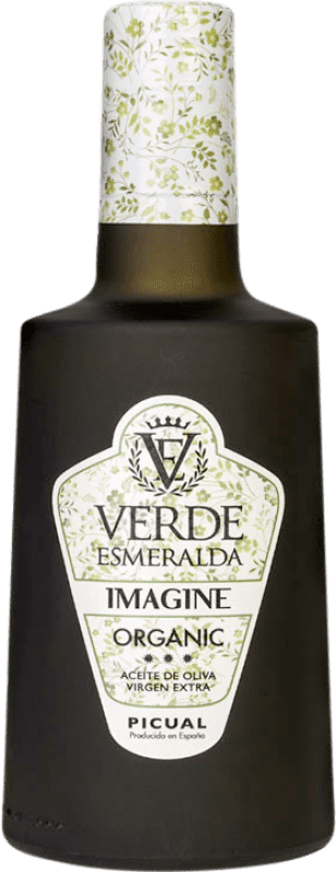 Envio grátis | Caixa de 12 unidades Azeite de Oliva Verde Esmeralda Imagine Organic Jaén Espanha Picual Biológico Garrafa Pequena 25 cl