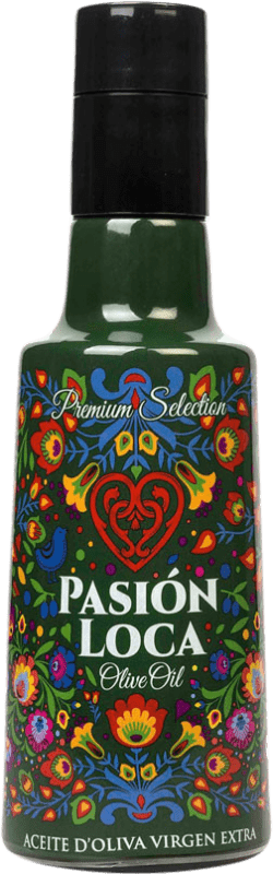 Envoi gratuit | Boîte de 12 unités Huile d'Olive Pasión Loca Contenida Jaén Espagne Picual Petite Bouteille 25 cl