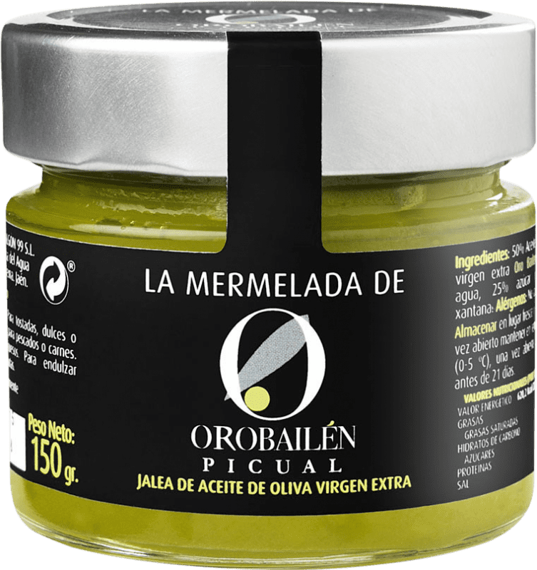 10,95 € Envío gratis | Aceite de Oliva Oro Bailén Mermelada 150 gr Botellín 15 cl