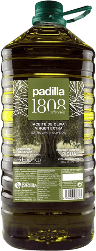 免费送货 | 橄榄油 Padilla 1808 甄选, EVOO 特级初榨 Jaén 西班牙 Picual — 皮夸尔 塑料桶 5 L PET — 塑料