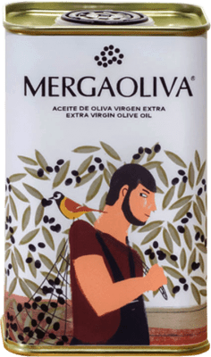 299,95 € | Boîte de 50 unités Huile d'Olive Mergaoliva Érebo Jaén Espagne Picual Canette 25 cl