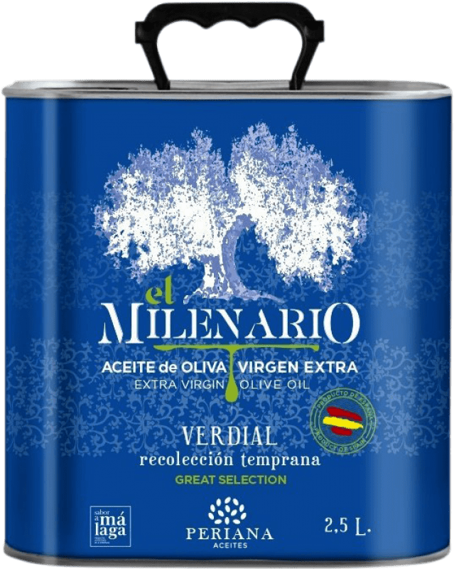 79,95 € Envio grátis | Azeite de Oliva Periana El Milenario AOVE Virgem Extra Lata Especial 2,5 L