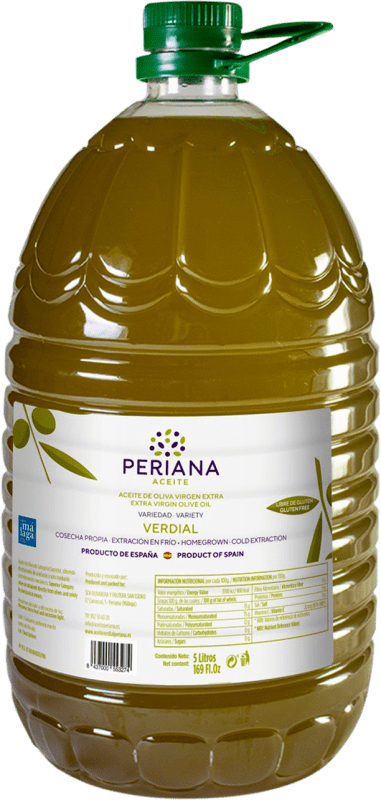 68,95 € | オリーブオイル Periana PET Málaga スペイン Verdial カラフ 5 L