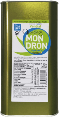 Envío gratis | Aceite de Oliva Mondrón AOVE Virgen Extra Málaga España Verdial Lata Medium 1 L
