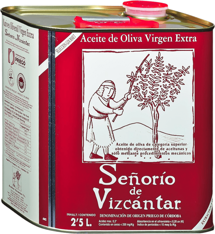 19,95 € | Huile d'Olive Vizcántar Señorío de Vizcántar HOVE Vierge Extra D.O.P. Priego de Córdoba Córdoba Espagne Canette Spéciale 2,5 L