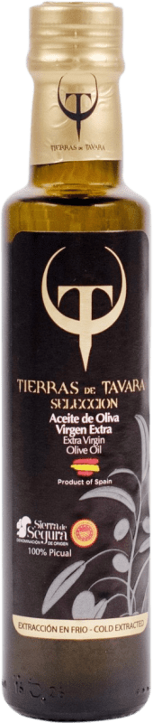 32,95 € | Caja de 12 unidades Aceite de Oliva Tierras de Tavara Selección, AOVE Virgen Extra D.O. Sierra de Segura Jaén España Picual Botellín 25 cl
