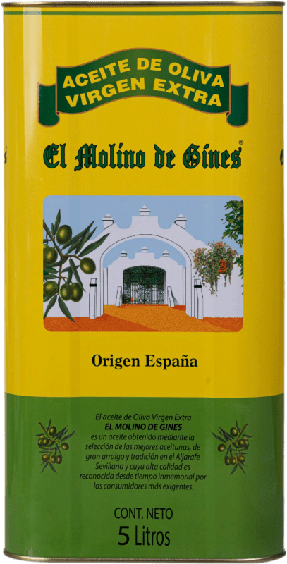 44,95 € | Huile d'Olive San Cristóbal El Molino de Gines HOVE Vierge Extra Sevilla Espagne Canette Spéciale 5 L