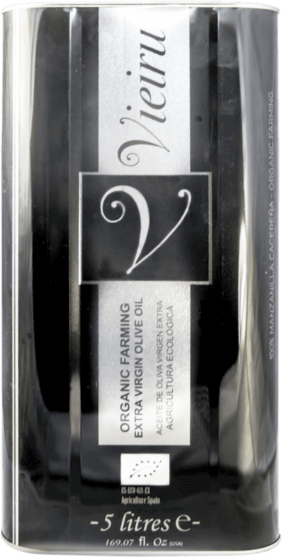 Envío gratis | Aceite de Oliva As Pontis Vieiru AOVE Virgen Extra Cáceres España Manzanilla Eco — Ecológico Lata Especial 5 L