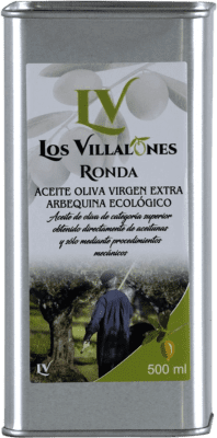 Envio grátis | Azeite de Oliva Los Villalones AOVE Virgem Extra Málaga Espanha Arbequina Eco — Biológico Lata 50 cl