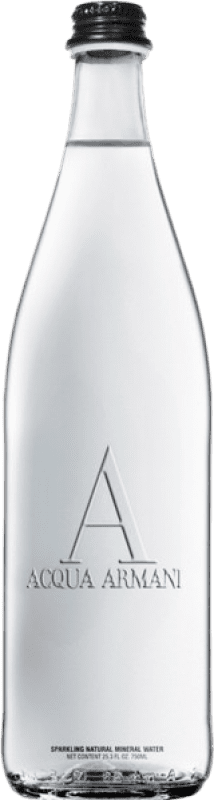 Free Shipping | 24 units box Water Acqua Armani Frizzante — Semi-Sparkling, Mineral Natural — Natural Mineral Italy Third-Liter Bottle 33 cl
