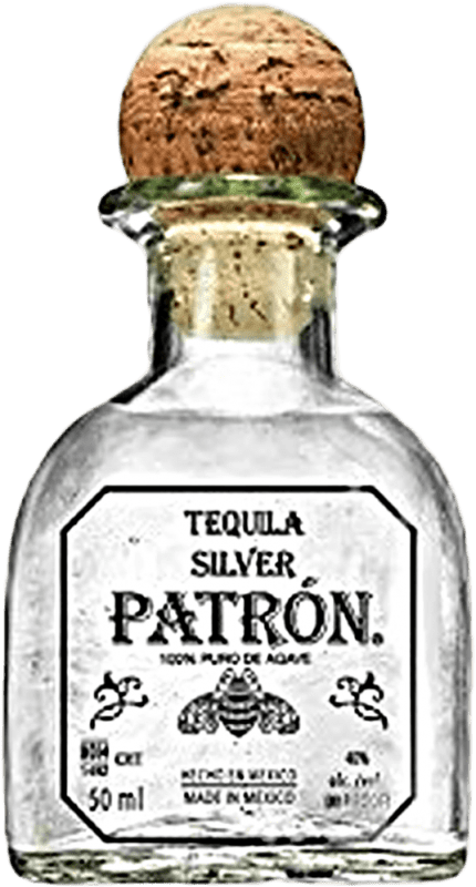 16,95 € Spedizione Gratuita | Tequila Patrón Silver Bottiglia Miniatura 5 cl
