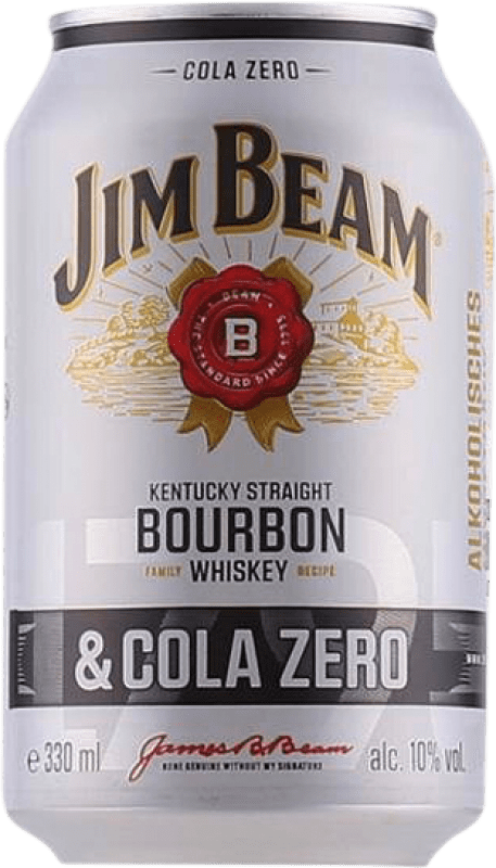 61,95 € Бесплатная доставка | Коробка из 12 единиц Напитки и миксеры Jim Beam Cola Zero Банка 33 cl
