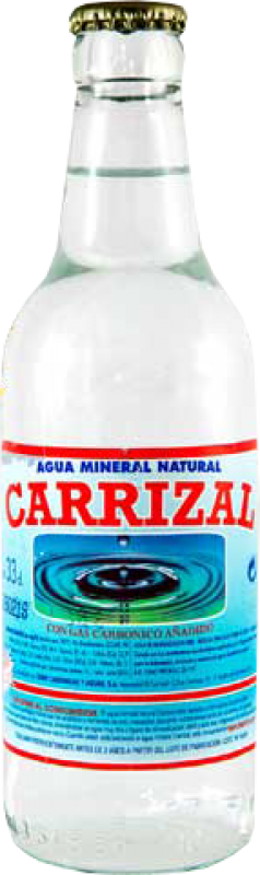 12,95 € Envío gratis | Caja de 12 unidades Agua Zerep Carrizal Frizzante — Espumoso de Aguja Botellín Tercio 33 cl