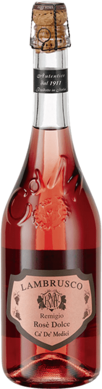 Free Shipping | Rosé Sparkling Wine Ca' De' Medici Remigio Dolce Dulce — Sweet Rosé Italy Lambrusco 75 cl