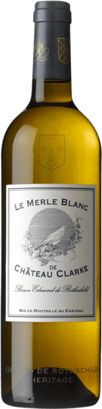 37,95 € | 白酒 Baron Edmond de Rothschild Château Clarke Le Merle Blanc 干 A.O.C. Bordeaux 波尔多 法国 Sauvignon White, Sémillon, Sauvignon Grey 75 cl