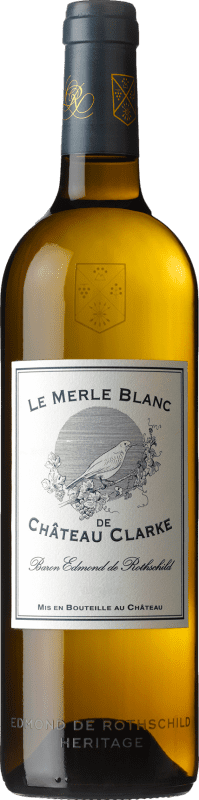 Envío gratis | Vino Blanco Baron Edmond de Rothschild Château Clarke Le Merle Seco A.O.C. Bordeaux Burdeos Francia Sémillon, Sauvignon Gris, Sauvignon 75 cl