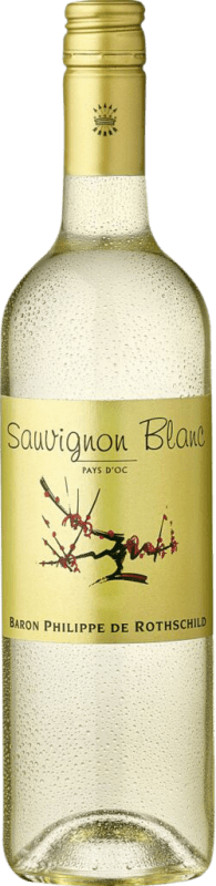 Бесплатная доставка | Белое вино Philippe de Rothschild Les Cépages I.G.P. Vin de Pays d'Oc Бордо Франция Sauvignon White 75 cl