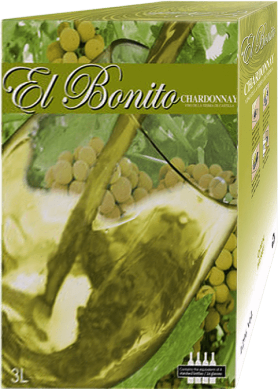 Envío gratis | Vino blanco Fernando Castro El Bonito Seco I.G.P. Vino de la Tierra de Castilla Castilla la Mancha España Chardonnay Bag in Box 3 L