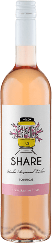 8,95 € | Rosé-Wein Santos Lima Share Cascata Rosado Halbtrocken Halbsüß I.G. Vinho Regional de Lisboa Lisboa Portugal Touriga Nacional, Tinta Roriz, Castelão 75 cl