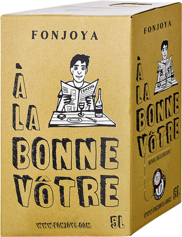 Envio grátis | Vinho Rosé Fonjoya Delta. À la Bonne Vôtre Seco Rosé França Garnacha — Grenache, Cariñena — Carignan, Mourvèdre Bag in Box 5 L
