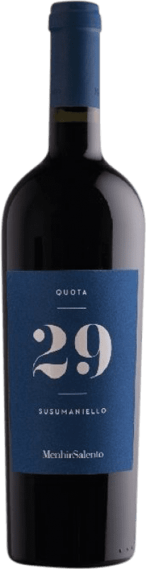 23,95 € Spedizione Gratuita | Vino rosso MenhirSalento Sussumaniello Quota 29 Secco I.G.T. Puglia