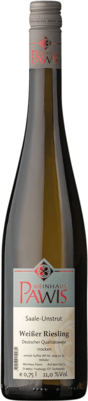 Envio grátis | Vinho branco Pawis Seco Saale Unstrut Alemanha Riesling 75 cl