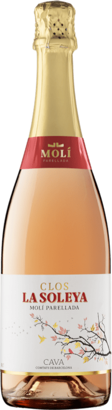 Envoi gratuit | Blanc mousseux Molí Parellada Clos la Soleya Rosat Brut D.O. Cava Espagne Trepat 75 cl