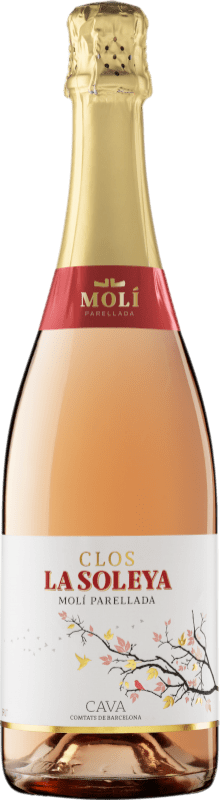 Бесплатная доставка | Розовое игристое вино Molí Parellada Clos la Soleya Rosat брют D.O. Cava Испания Trepat 75 cl