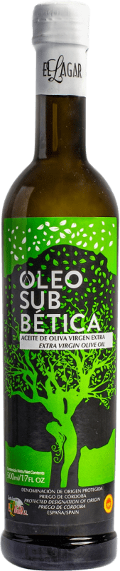 22,95 € Envío gratis | Aceite de Oliva Marín Serrano El Lagar. Oleo Subbética Vidrio D.O.P. Priego de Córdoba Botella Medium 50 cl