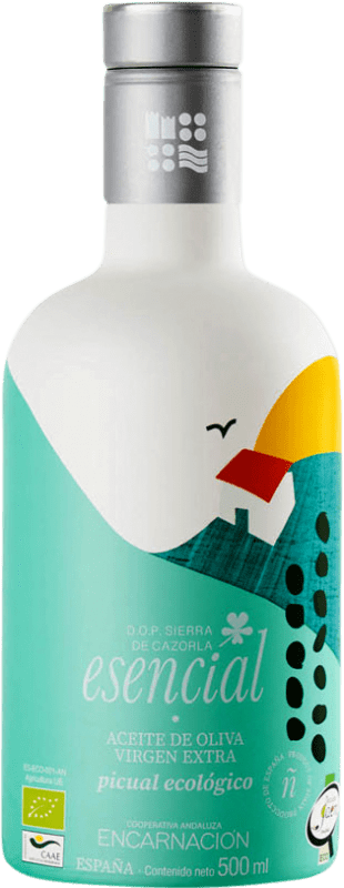 Envoi gratuit | Huile d'Olive Encarnación Esencial Cosecha Temprana — Récolte Précoce, Verde — Vert, HOVE Vierge Extra D.O. Sierra de Cazorla Andalousie Espagne Picual Eco — Biologique Bouteille Medium 50 cl Verre