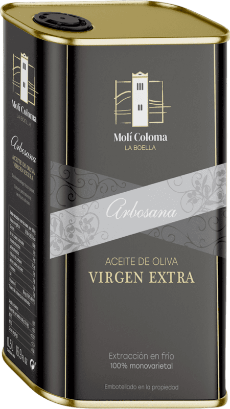 Envoi gratuit | Huile d'Olive Finca Molí Coloma La Boella Catalogne Espagne Arbosana Boîte 50 cl