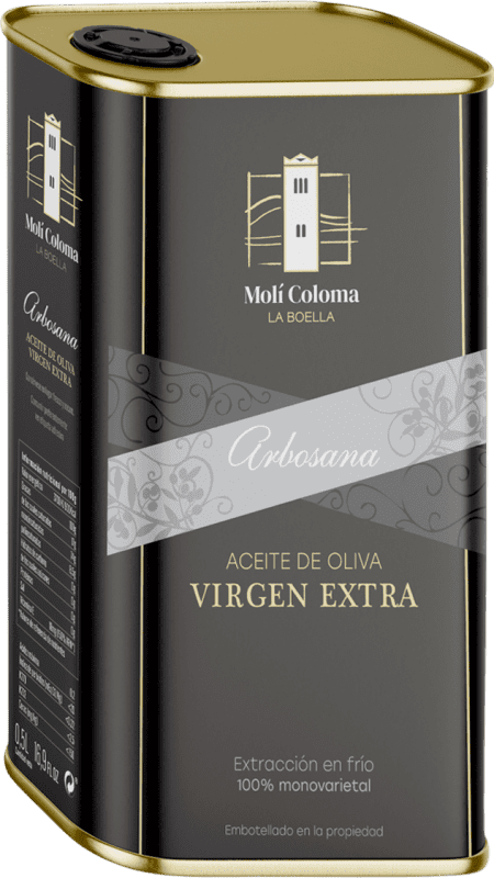 Free Shipping | Olive Oil Finca Molí Coloma La Boella Catalonia Spain Arbosana Medium Tin 50 cl Free Shipping | Olive Oil Finca Molí Coloma La Boella Catalonia Spain Arbosana Medium Tin 50 cl
