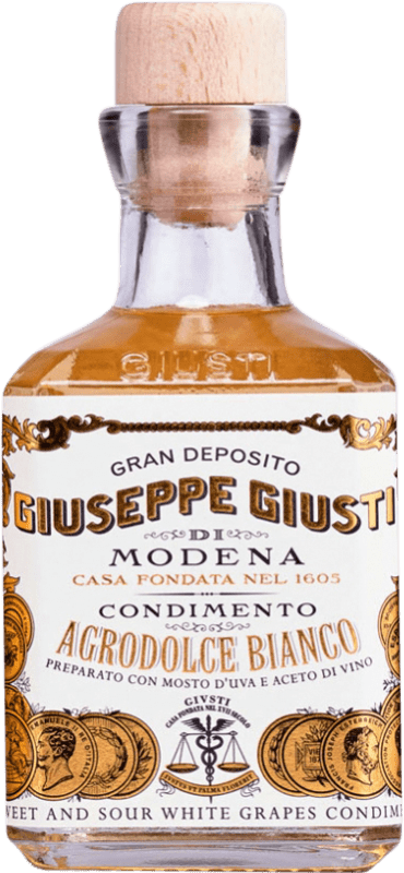 18,95 € | Essig Giuseppe Giusti Bianco — Weißer, Condimento — Gewürz Italien Kleine Flasche 25 cl Glas Agrodolce — Süßsauer