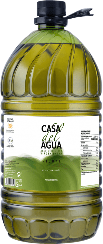 Envío gratis | Aceite de Oliva Oro Bailén Casa del Agua AOVE Virgen Extra Andalucía España Picual Garrafa 5 L PET