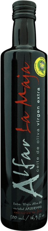 Kostenloser Versand | Olivenöl La Maja Alfar E-NOL Extra Nativ D.O. Navarra Navarra Spanien Arbequina Medium-Flasche 50 cl Glas