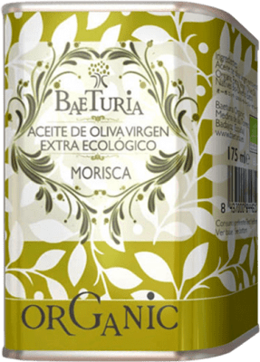 195,95 € Free Shipping | 36 units box Olive Oil Baeturia Organic EVOO Extra Virgin Can 18 cl