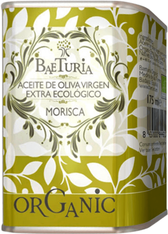 182,95 € | Boîte de 36 unités Huile d'Olive Baeturia Organic HOVE Vierge Extra Estrémadure Espagne Morisca Canette 18 cl