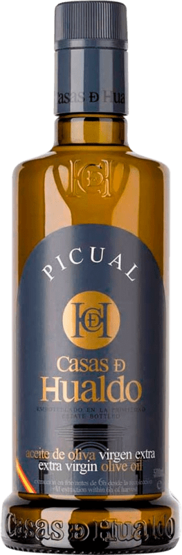 Envío gratis | Aceite de Oliva Casas de Hualdo AOVE Virgen Extra D.O. Montes de Toledo Castilla la Mancha España Picual Botella Medium 50 cl Vidrio
