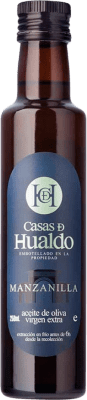 Envio grátis | Caixa de 12 unidades Azeite de Oliva Casas de Hualdo AOVE Virgem Extra D.O. Montes de Toledo Castela-Mancha Espanha Manzanilla Garrafinha 25 cl Vidro